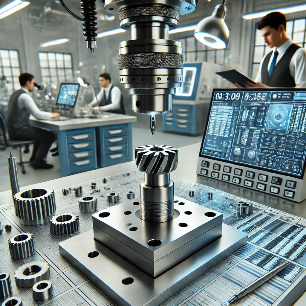 DALL·E 2024-10-17 13.31.32 - A high-detail image of the prototyping and testing process for a custom carbide tool. The scene shows a precision lab environment, with the carbide to