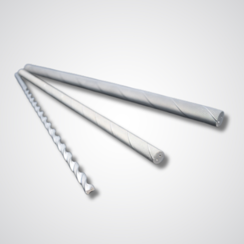 Helical holes carbide rod